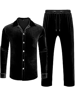 Amazon.com: LecGee Mens Velvet Long Sleeve Button Down Shirt